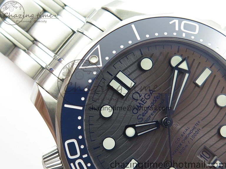 0401 Seamaster Diver 300M ORF 1:1 Best Edition Blue Ceramic Gray Dial on SS Bracelet A HighQuality 7867